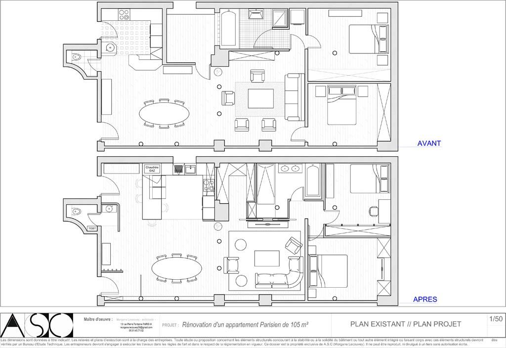 Avant travaux — Rénovation Totale Appartement 105m²