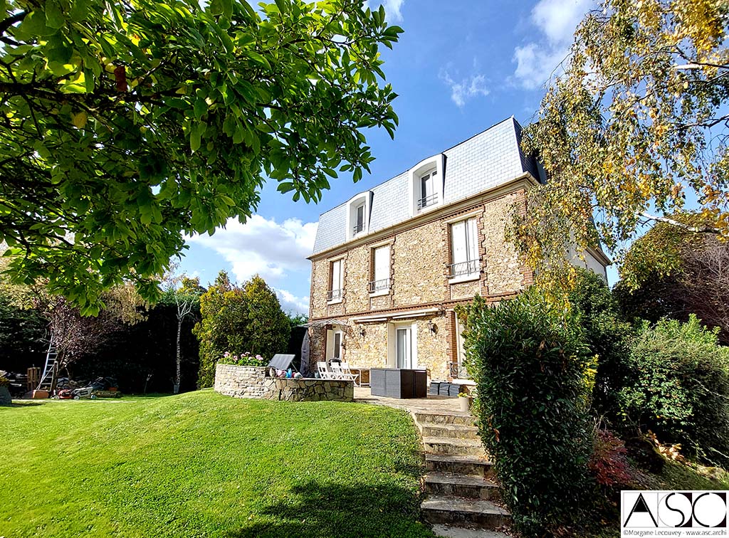Plan avant/après — Surélévation Mansart Maison